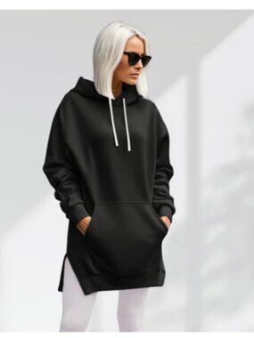 The Warmy Oversized Comfy Hoodie Sweatshirt Black sz XL NWT NEW